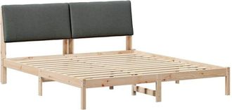 vidaXL Bed frame Brown and dark grey 180 x 200 cm Solid pine wood vidaXL