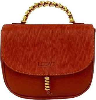 Loewe Orange Leather Handbag Tote Bag (Pre-Owned)