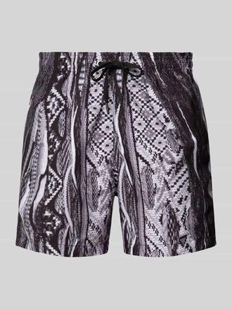 Carlo Colucci Regular Fit Badehose mit Tunnelzug in Anthrazit, Gr&ouml;&szlig;e S