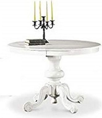 Milani Home GORDON - tavolo da pranzo allungabile in legno massello tondo 120/158