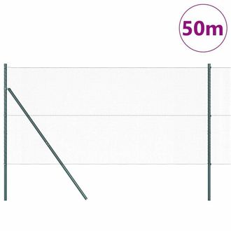 Berkfield Home Hexagon Fence Grey 1x50 m Steel in Dark Green