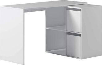F.R.S. Frs - Escritorio Adapta Con Buc De 2 Puertas Y 2 Huecos Reversible Acabado Blanco 74 Cm(alto)120 Cm(ancho)77 Cm(fondo)