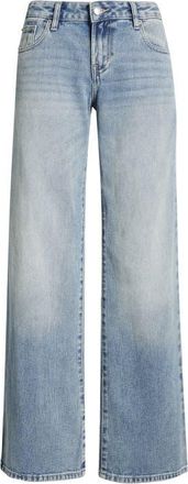 PacSun Zoe Low Rise Wide Leg Girlfriend Jeans in Medium Indigo at Nordstrom, Size 25
