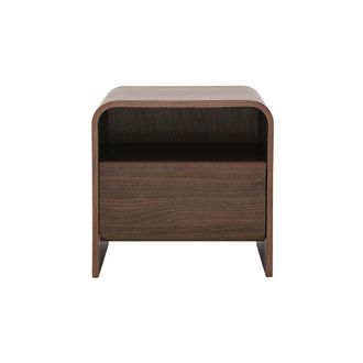 Miliboo Mesa De Noche Con Caj&oacute;n En Madera Oscura Nogal Kylia