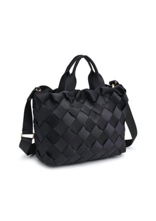 Urban Expression Womens Ruth Woven Neoprene Crossbody Tote In Black