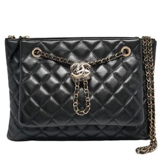 Chanel Pre-owned Gewatteerde Crossbodytas - Dames - Pre-owned - Zwart - Maat: ONE Size Leer