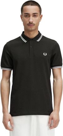 Fred Perry Groen Twin Tipped Polo Shirt - Heren - Polos - Zwart - S - Tops