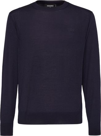 Dsquared2 fine-knit crew-neck jumper - men - Fabric - XXXL - Blue