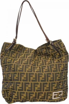 Fendi Brown Nylon Canvas Tote Bag (Pre-Owned)