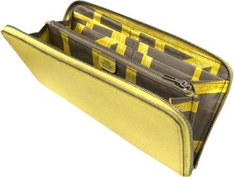 Herm&egrave;s Lemon Yellow Leather Long Wallet (Bi-Fold) (Pre-Owned)