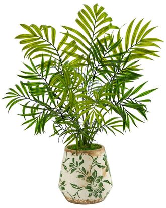 Nearly Natural 18In Mini Areca Palm Artificial Plant In Floral Vase