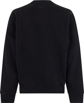 HUGO BOSS Mens Sweatshirt Cotton Crew Neck Black Sweatshirts Sweater