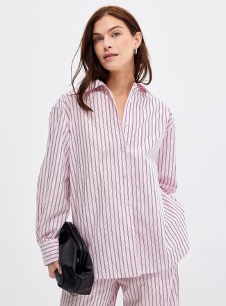 Second Female Womens Vari striped pink poplin shirt