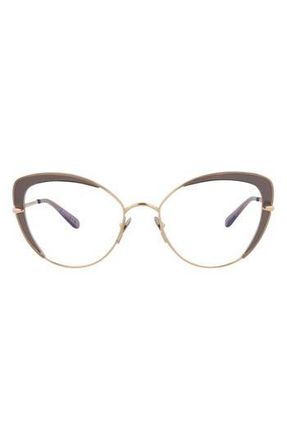POMELLATO 54mm Cat Eye Optical Glasses in Gray Gold Gold Transparent at Nordstrom Rack