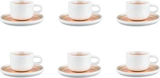 Bj&ouml;rn Borg Taza 20cl y platillo &Oslash;15cm - 12 Piezas - Rosa empolvado