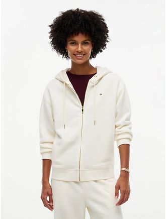 Tommy Hilfiger Womens Relaxed Fit Zip Hoodie - Rich Cream - XXL