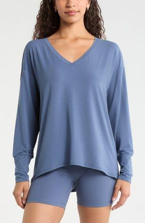 Zella Breathe Long Sleeve T-Shirt in Blue Vintage at Nordstrom, Size X-Small