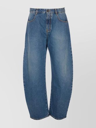 Alaia denim low-rise wide-leg jeans