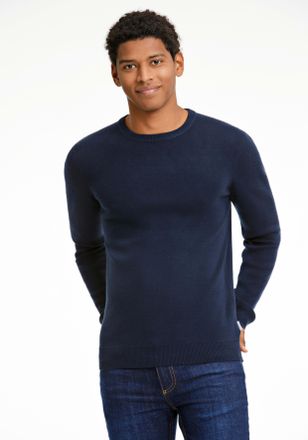 Lindbergh Rundhalspullover LINDBERGH, Herren, Gr. XXL, navy, Strick, Obermaterial: 52% Viskose, 26% Polyester, 22% Polyamid, unifarben, regular fit h&uuml;ftbedecken