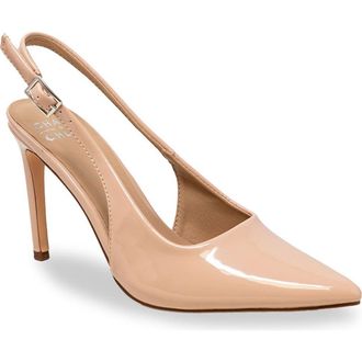 Chase + Chloe by Intouch Footwear Pointed Toe Slingback Pump in Nude Patent at Nordstrom Rack, Size 5.5