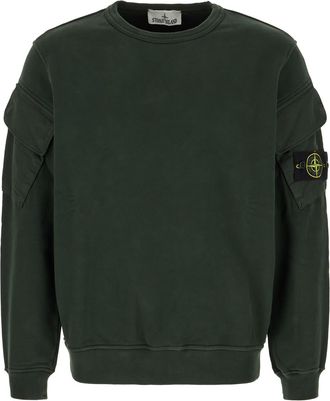 Stone Island Bottle Green Cotton Sweatshirt