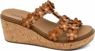 Corkys Footwear Womens Mic Drop Wedge Sandal In Cognac