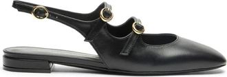 Stuart Weitzman Benni Mary Jane Slingback - Dames - Ballerinas - Zwart - 40 EU - Leer - Schoenen