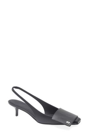 Courr&egrave;ges Fold Kitten Heel Slingback Pump in Black at Nordstrom, Size 10Us