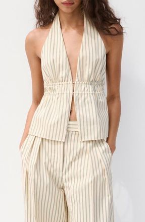 Mango Tatin Backless Halter Top in Yellow at Nordstrom, Size X-Large