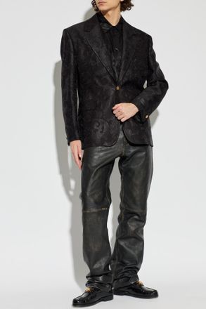 Versace Blazer With barocco Pattern, Mens, Black