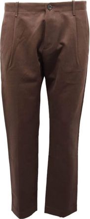 Nine In The Morning Fold Man Katoen Elastan Broek - Heren - Chinos - Bruin - L - Katoen - Broeken
