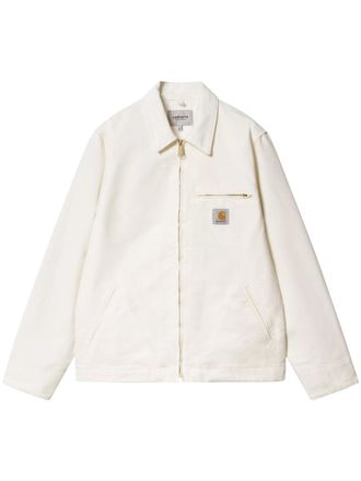 Carhartt Work in Progress Boxy White Jacket with Zip Closure