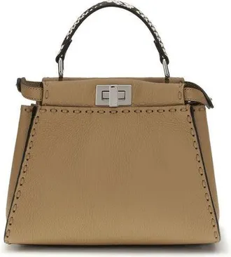 Fendi Peekaboo Top Handle Bag Beige