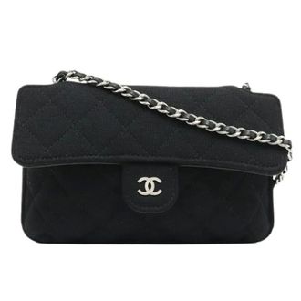 Chanel Pre-owned Matelass&eacute; 2way Bag Cotton Jersey Nylon Leather Tote Bag - Dames - Pre-owned - Zwart - Maat: ONE Size Nylon