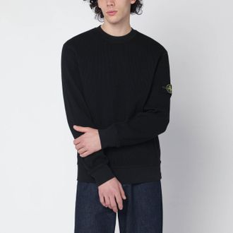 Stone Island Black cotton crew-neck sweater