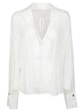 Patrizia Pepe Lace Trimmed Viscose Shirt
