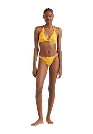 Vilebrequin Womens Palm Leaves Side Tie Jersey Bikini Top in Mangue at Nordstrom, Size Medium