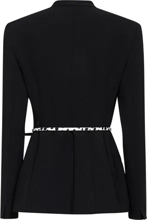 Max Mara Womens Belted Jacket Mstquinoa Black Triacetate