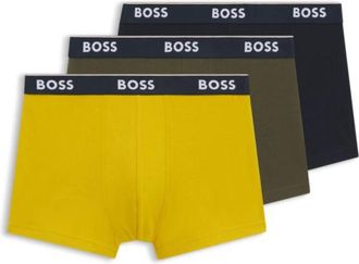 BOSS Three-pack of cotton trunks with logo waistband
