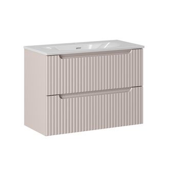Petits Meubles Mueble lavabo encastrado 2 cajones estratificado 80cm