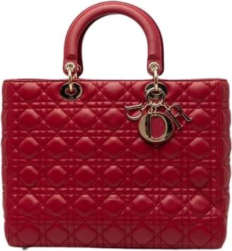 Dior Pre-owned Lady Dior Handtas - Dames - Vintage Handtas - Rood - ONE Size - Leer - Vintage