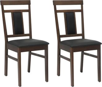 vidaXL Silla De Comedor 2 Pcs Marr&oacute;n Claro Y Negro Vidaxl