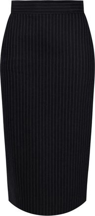 Elisabetta Franchi Pinstripe rok in koele wol - Dames - Rokken - Zwart - Maat: XS Wol