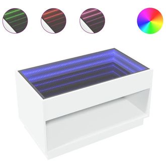 Berkfield Home Coffee Table with Infinity LED White 90x50x50 cm | Size: 90 x 50 x 50 cm