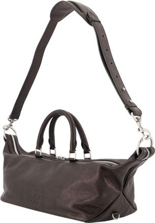 Marge Sherwood Womens Dumpling Top Handle Bag Black Lambskin