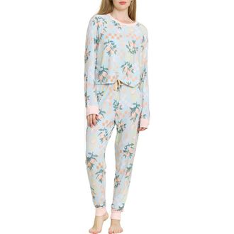 Honeydew Intimates Star Seeker Brushed Jersey Pajamas in Citrus Check at Nordstrom, Size X-Small