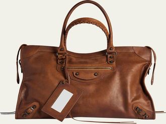 Balenciaga Mens Large Le City Leather Shoulder Bag