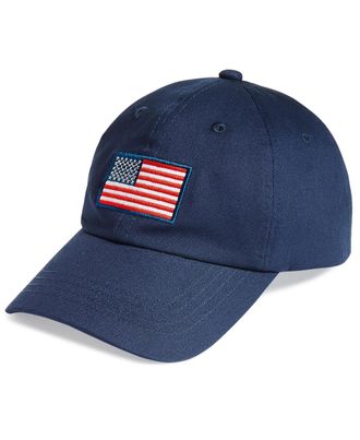 Club Room Mens Flag Graphic Baseball Cap in Navy