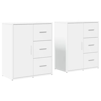 Berkfield Home Sideboards 2 pcs White 60x31x70 cm Engineered Wood | Size: 60 x 31 x 70 cm