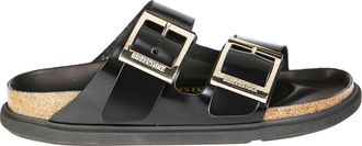 Birkenstock Dual-Strap Black Slide Sandal